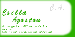 csilla agoston business card